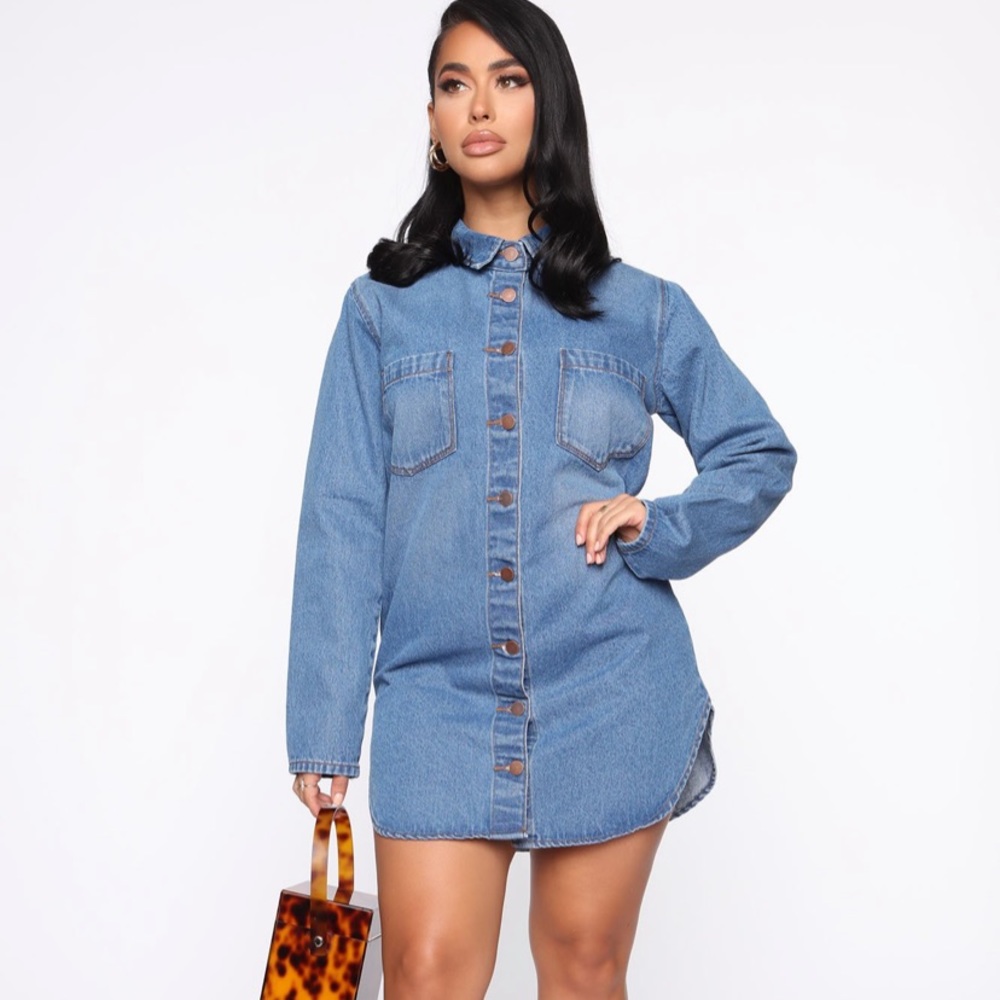 Button Up Denim Dress